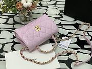 Chanel Mini CC Leather Wrapped In Pink Handle Bag AS2431 Size 20cm - 4