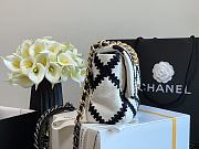 Chanel 19 Black&White Calfskin Flap Bag Size 16x26x9cm - 6