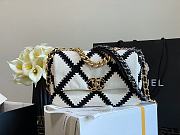 Chanel 19 Black&White Calfskin Flap Bag Size 16x26x9cm - 5