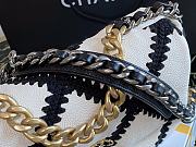 Chanel 19 Black&White Calfskin Flap Bag Size 16x26x9cm - 2