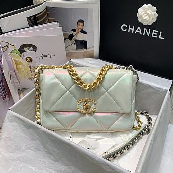 Chanel 19 In Pink Calfskin Flap Bag Size 26cm