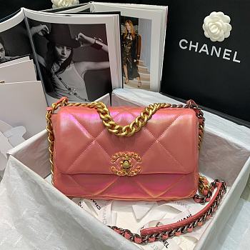 Chanel 19 In Light Pink Calfskin Flap Bag Size 26cm