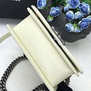 Chanel Classic In White Pearl Fish Leather With Silver Hardware 20cm - 2