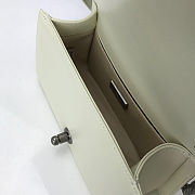 Chanel Classic In White Pearl Fish Leather With Silver Hardware 20cm - 3