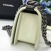 Chanel Classic In White Pearl Fish Leather With Silver Hardware 20cm - 4