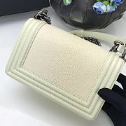 Chanel Classic In White Pearl Fish Leather With Silver Hardware 20cm - 5