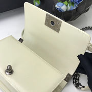 Chanel Classic In White Pearl Fish Leather With Silver Hardware 20cm - 6