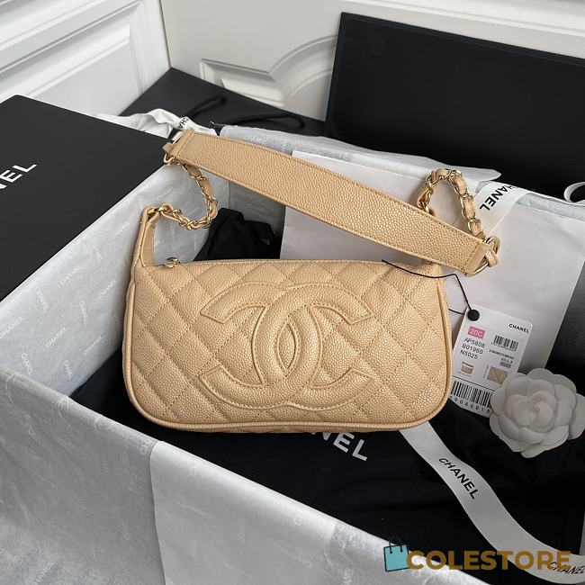 Chanel Grained Leather Hobo Bag B01960 Size 25x14x5Cm - 1