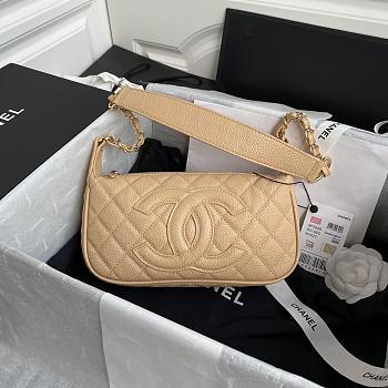 Chanel Grained Leather Hobo Bag B01960 Size 25x14x5Cm
