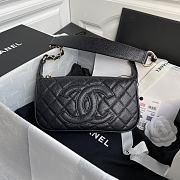Chanel Grained In Black Leather Hobo Bag B01960 Size 25x14x5Cm - 1