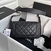 Chanel Grained In Black Leather Hobo Bag B01960 Size 25x14x5Cm - 5
