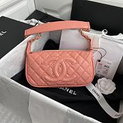 Chanel Grained In Pink Leather Hobo Bag B01960 Size 25x14x5Cm - 1