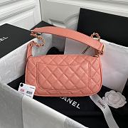 Chanel Grained In Pink Leather Hobo Bag B01960 Size 25x14x5Cm - 3