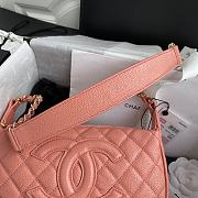 Chanel Grained In Pink Leather Hobo Bag B01960 Size 25x14x5Cm - 6