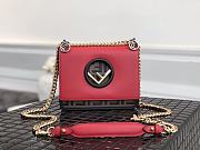 Fendi Kan I F Logo Small Shoulder Bag In Red 8BT286 Size 19x13x9cm - 1