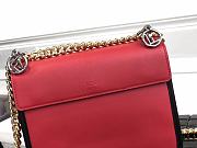 Fendi Kan I F Logo Small Shoulder Bag In Red 8BT286 Size 19x13x9cm - 5