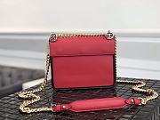 Fendi Kan I F Logo Small Shoulder Bag In Red 8BT286 Size 19x13x9cm - 4