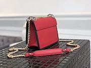 Fendi Kan I F Logo Small Shoulder Bag In Red 8BT286 Size 19x13x9cm - 3