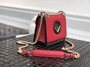Fendi Kan I F Logo Small Shoulder Bag In Red 8BT286 Size 19x13x9cm - 2