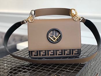 Fendi Kan I F Logo Small Shoulder Bag 8BT284 Size 25.5cm