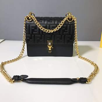 Fendi Kan I Small Shoulder Bag In Black 5325B89 Size 19x13x9cm