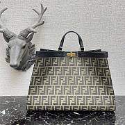 Fendi Peekaboo X-Tote Natural Embroidered Black Canvas 8BH374 Size 41x16x21.5cm - 1