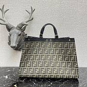 Fendi Peekaboo X-Tote Natural Embroidered Black Canvas 8BH374 Size 41x16x21.5cm - 4