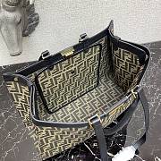 Fendi Peekaboo X-Tote Natural Embroidered Black Canvas 8BH374 Size 41x16x21.5cm - 3