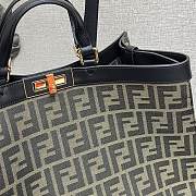 Fendi Peekaboo X-Tote Natural Embroidered Black Canvas 8BH374 Size 41x16x21.5cm - 2