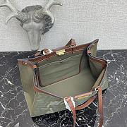 Fendi Peekaboo X-Tote Natural Embroidered Khaki Canvas 8BH374 Size 41x16x21.5cm - 6
