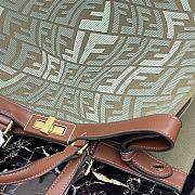 Fendi Peekaboo X-Tote Natural Embroidered Khaki Canvas 8BH374 Size 41x16x21.5cm - 3