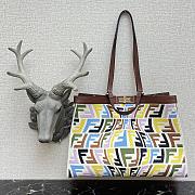 Fendi Peekaboo X-Tote Natural Embroidered Multicolor Canvas 8BH374 Size 41x16x21.5cm - 3