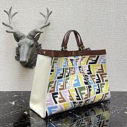 Fendi Peekaboo X-Tote Natural Embroidered Multicolor Canvas 8BH374 Size 41x16x21.5cm - 2