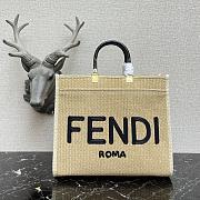 Fendi Medium Sunshine Tote Bag Cotton-Blend/Calf Leather Size 31x17x35cm - 1
