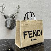 Fendi Medium Sunshine Tote Bag Cotton-Blend/Calf Leather Size 31x17x35cm - 6
