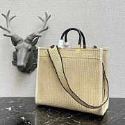 Fendi Medium Sunshine Tote Bag Cotton-Blend/Calf Leather Size 31x17x35cm - 2