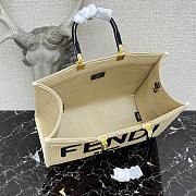 Fendi Medium Sunshine Tote Bag Cotton-Blend/Calf Leather Size 31x17x35cm - 3