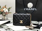 Chanel Mini Flap Bag Grained Calfskin & Gold Metal In Black AS2711 Size 12x17x5.5cm - 1