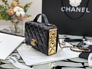 Chanel Mini Flap Bag Grained Calfskin & Gold Metal In Black AS2711 Size 12x17x5.5cm - 6
