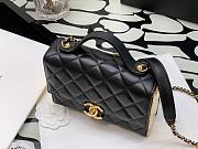 Chanel Mini Flap Bag Grained Calfskin & Gold Metal In Black AS2711 Size 12x17x5.5cm - 3