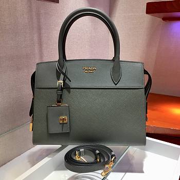 Prada Esplande Saffiano Leather Bag In Grey lBA046 Size 30×23×15cm