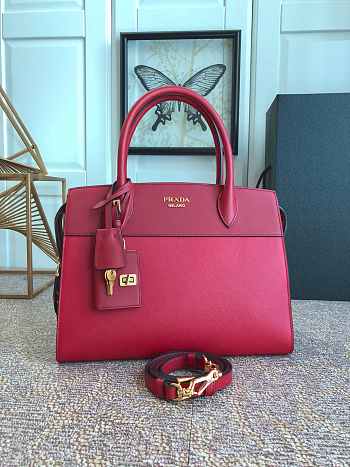 Prada Esplande Saffiano Leather Bag In Red lBA046 Size 30×23×15cm