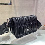 Prada Gaufre Nappa In Black Leather Shoulder Bag 1BD289 Size 21x14x6cm - 6