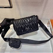Prada Gaufre Nappa In Black Leather Shoulder Bag 1BD289 Size 21x14x6cm - 4
