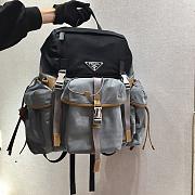 Prada Marble Gray/Black Nylon Backpack 2VZ074 Size 37x42x17cm - 1