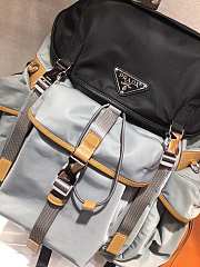 Prada Marble Gray/Black Nylon Backpack 2VZ074 Size 37x42x17cm - 2