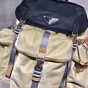 Prada Marble Beige/Black Nylon Backpack 2VZ074 Size 37x42x17cm - 6