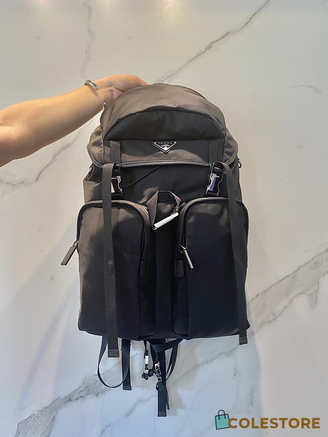 Prada Black Nylon & Saffiano Leather Backpack 2VZ019 Size 32x52x19cm - 1