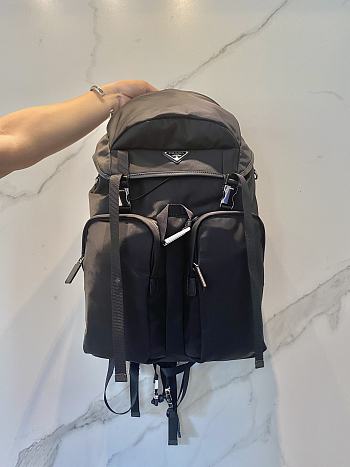 Prada Black Nylon & Saffiano Leather Backpack 2VZ019 Size 32x52x19cm