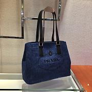Prada Logo Print Canvas Tote Bag 1BG356 Size 33x24x13cm - 5